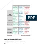 Rúbrica para Evaluar La CARTA INFORMAL Color PDF