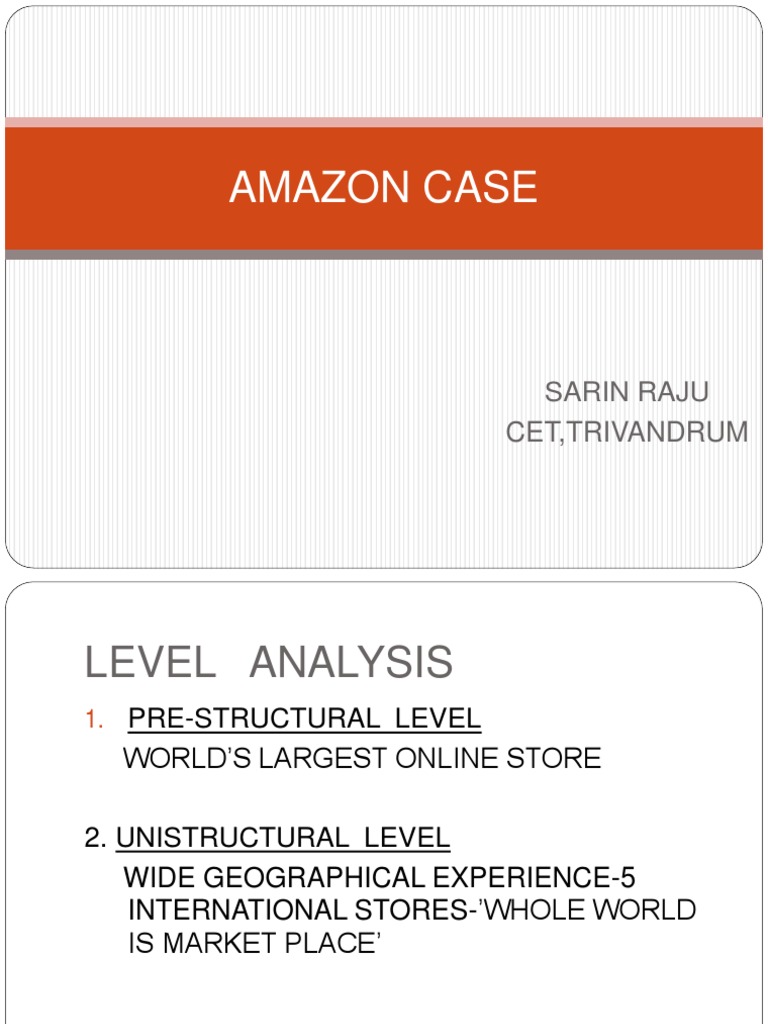 Amazon Case: Sarin Raju Cet, Trivandrum | PDF | Retail | Inventory