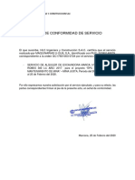 ACTA DE CONFORMIDAD DE SERVICIO Periodo 26-01 Al 25-02 - Excavadora PDF
