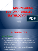 Allo-Immunisation Foetomaternelle Erythrocytaire