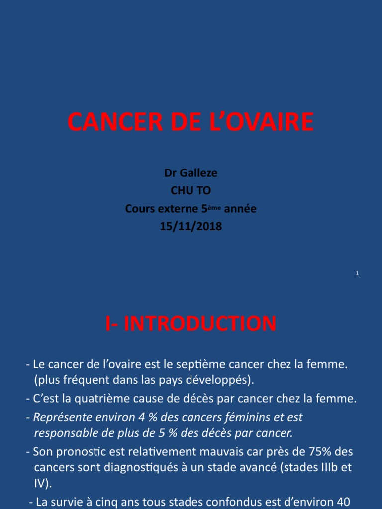 Symptômes du cancer de l'ovaire stade 3 PDF Cancer de l'ovaire — free download