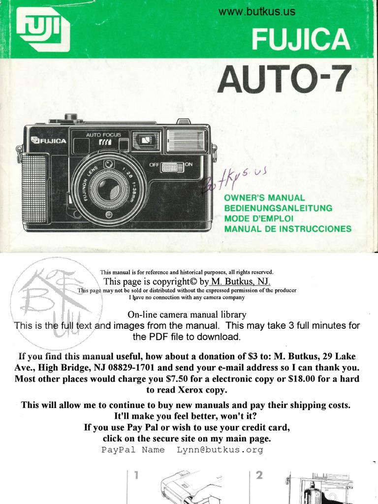 Fujica Auto 7qd Manual | PDF | Flash (Photography) | Camera