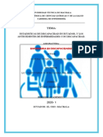 Estadisticas de Discapacidad en Ecuador, y Los Antecedentes de Enfermedades Con Discapacidad