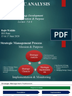 Strategic Analysis: Strategy Development Expectation & Purpose