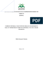 Comércio informal como fonte de rendimento no Vulcano