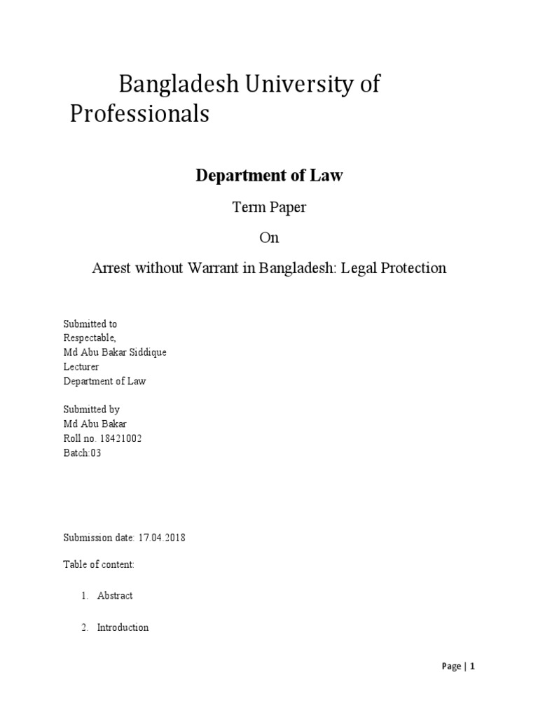Legal Aspects of Arrest Without Warrant | PDF | Arrest | Remand (Detention)