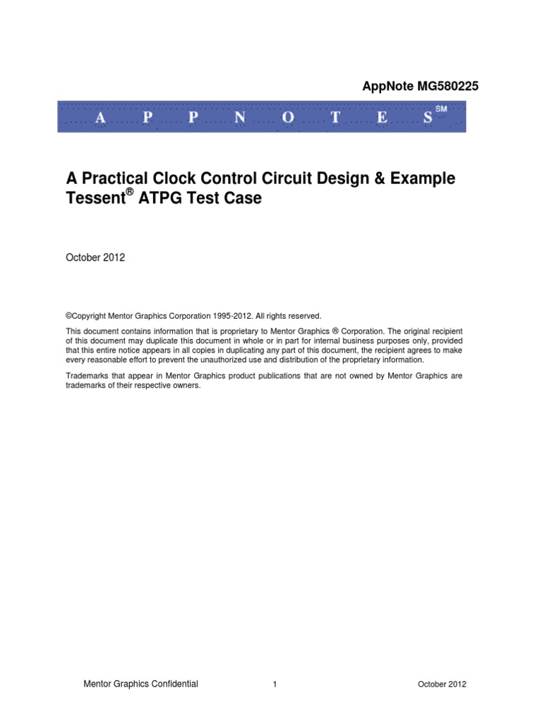 A Practical Clock Control Circuit Design & Example Tessent ATPG Test ...