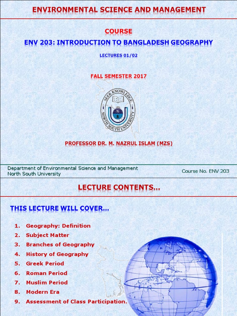 Department of Environmental Science and Management North South