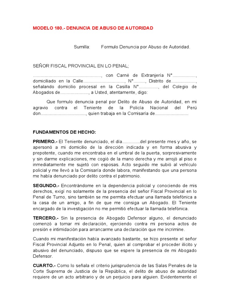 modelo-180-denuncia-de-abuso-de-autoridad-pdf-derecho-penal