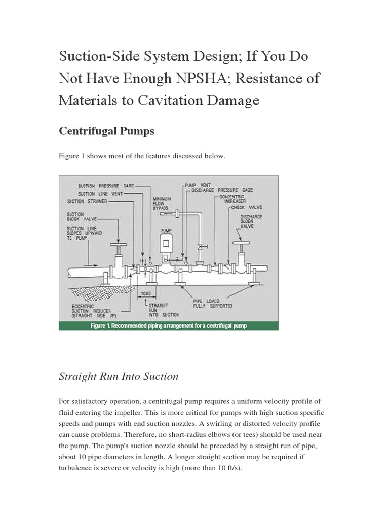 Pump Suction Side System Design PDF Pump Applied And Interdisciplinary Physics