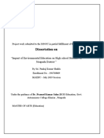 Dissertation On: "Impact of Environmental Education On High School Students of Nuapada District "