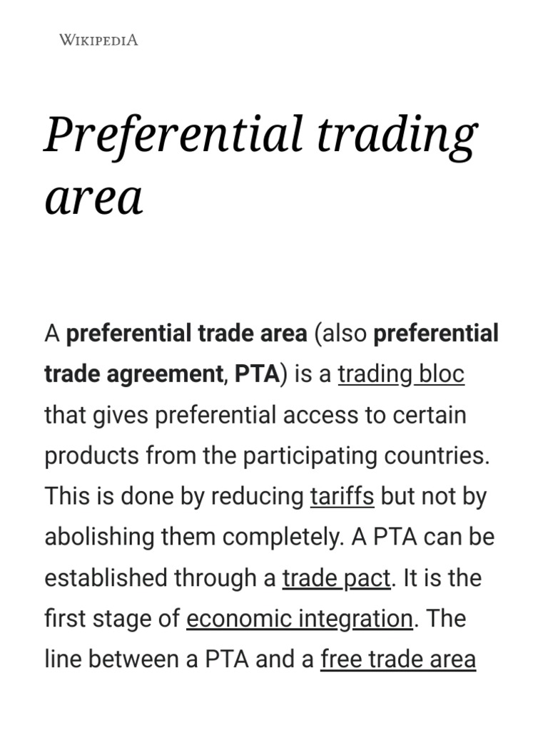 Picture of Preferential trading area
