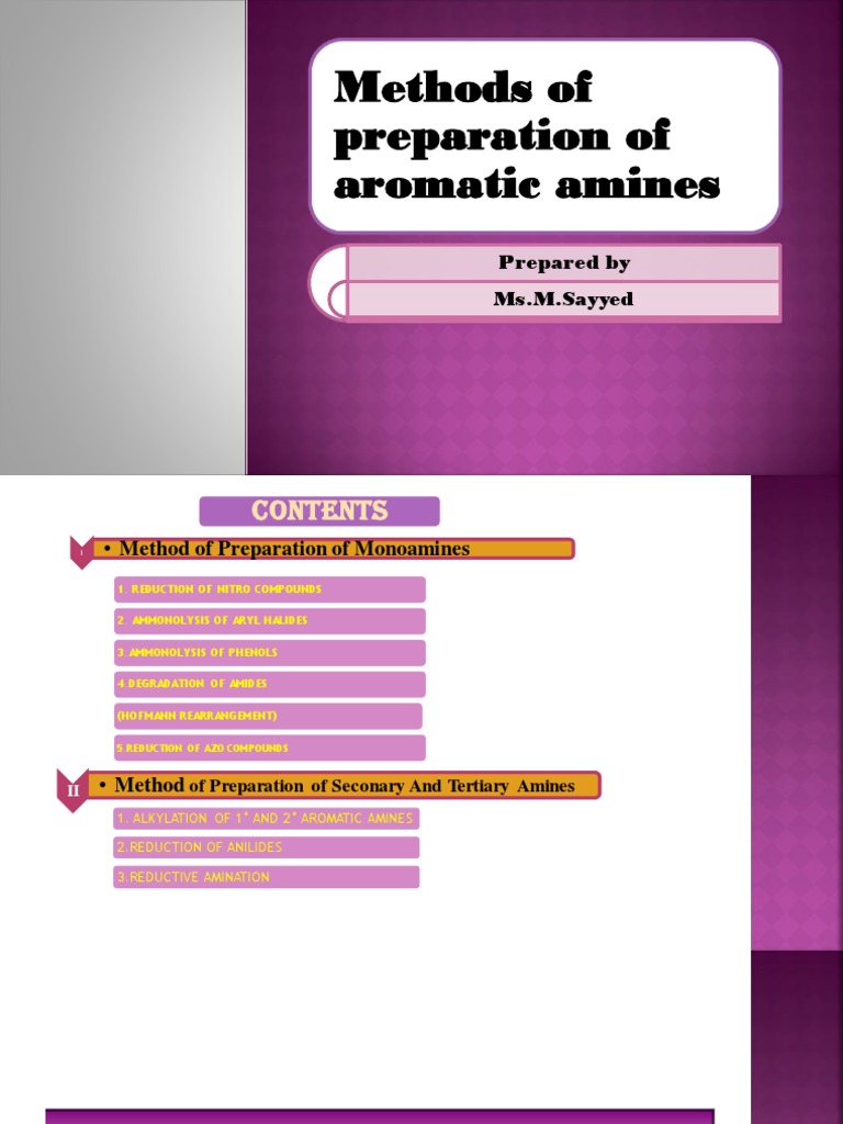 Aromatic Amines Preparation | PDF