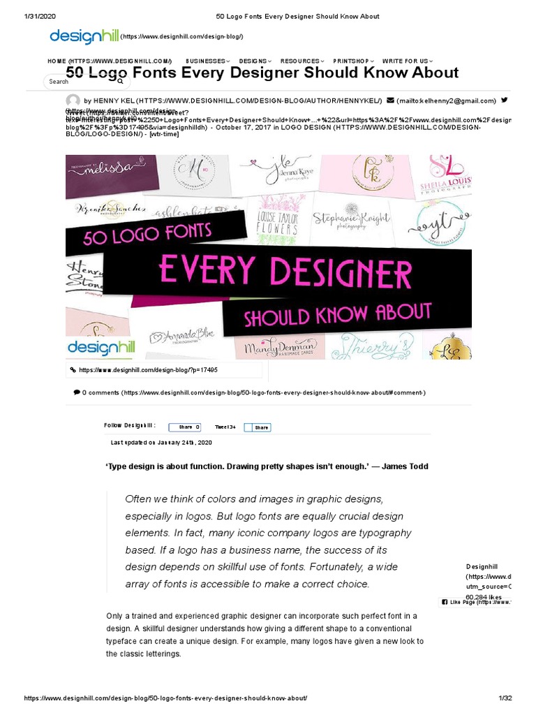 50 Logo Fonts Every Designer Should Know About Pdf Sans Serif