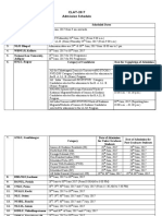 Admission Schedule