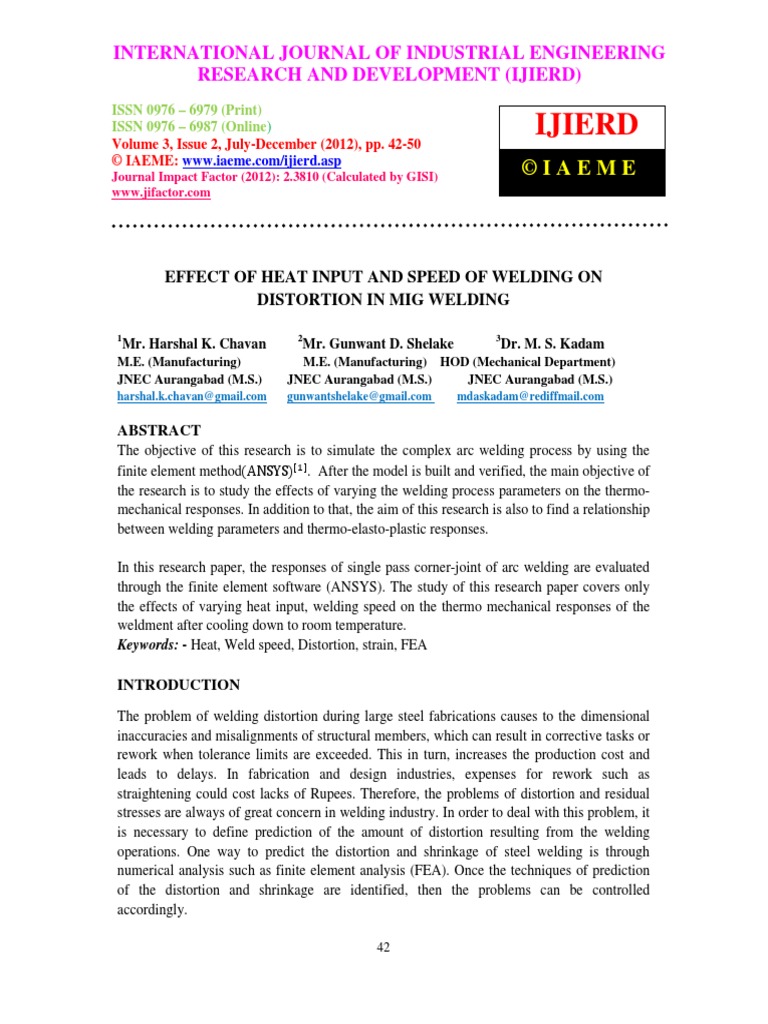 Effect of Heat Input and Speed of Weldin PDF | PDF | Welding | Construction