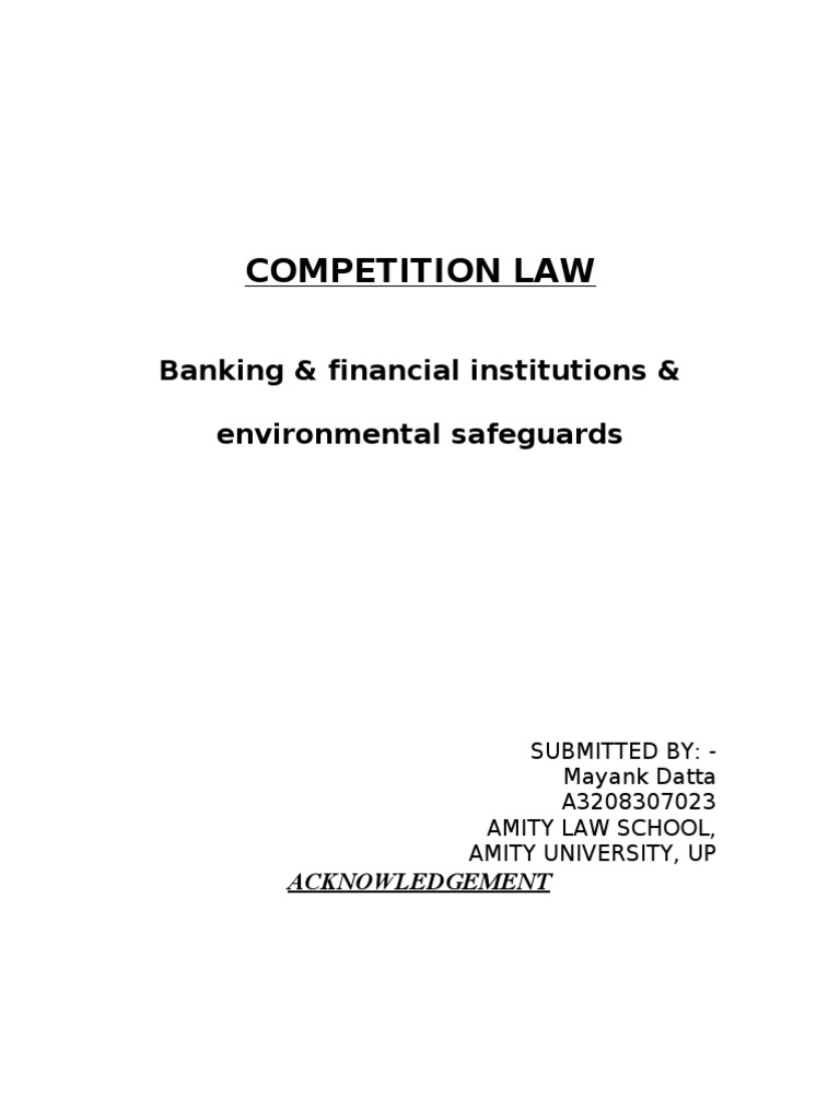 Competition Law and Environmental Impact | PDF | Environmental Impact ...