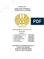 Makalah Generator Listrik DC Teknik Tena PDF