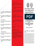 AICTE Training and Learning (ATAL) Academy Sponsored Computational Biology and Algorithms Under Thrust Area Computational Science and Biology