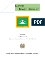 Student Manual Google Classroom: University of Engineering and Technology, Peshawar