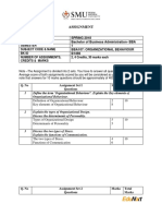 Assignment: SPRING 2018 Bachelor of Business Administration-BBA 1 Bba107: Organizational Behaviour B1498