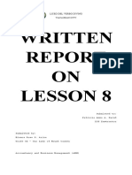 Lesson 8 Written Report