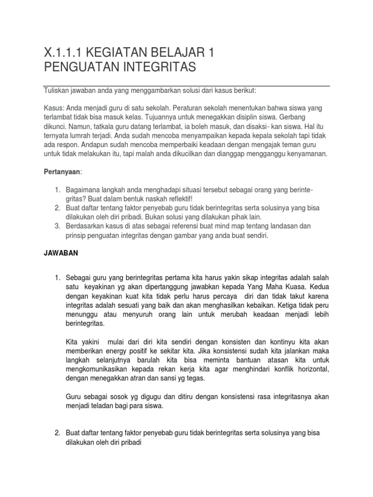 Kb1 Penguatan Integritas Pdf