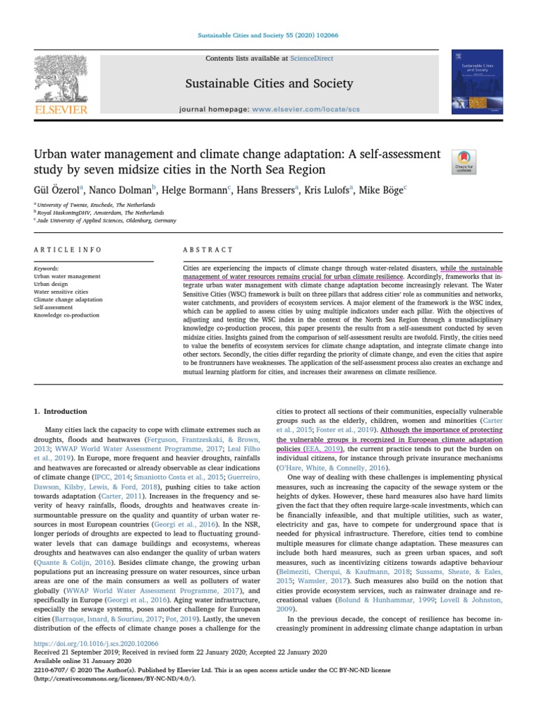 Urban Water Management Under Climate Change | PDF | Climate Resilience ...
