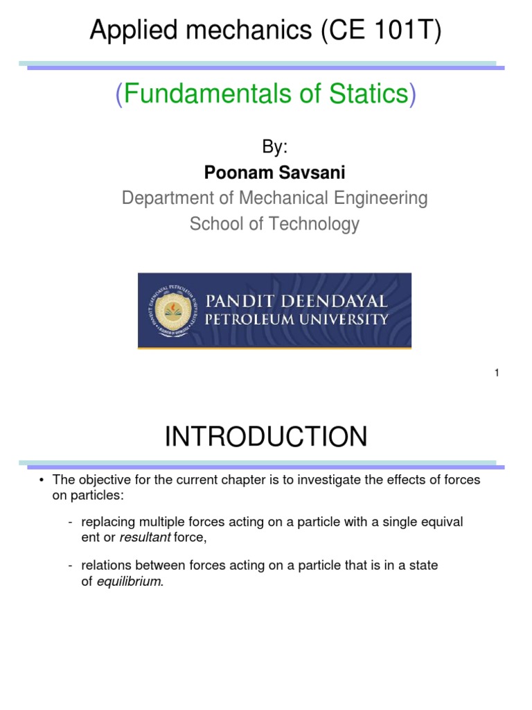 Fundamentals of Statics in Mechanics | PDF | Newton's Laws Of Motion ...