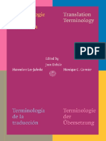 Terminologie de La Traduction - Translation Terminology. Terminología de La Traducción. Terminologie Der Übersetzung PDF