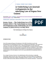 The Underlying Law Journal: Developments in The Underlying Law of Papua New Guinea