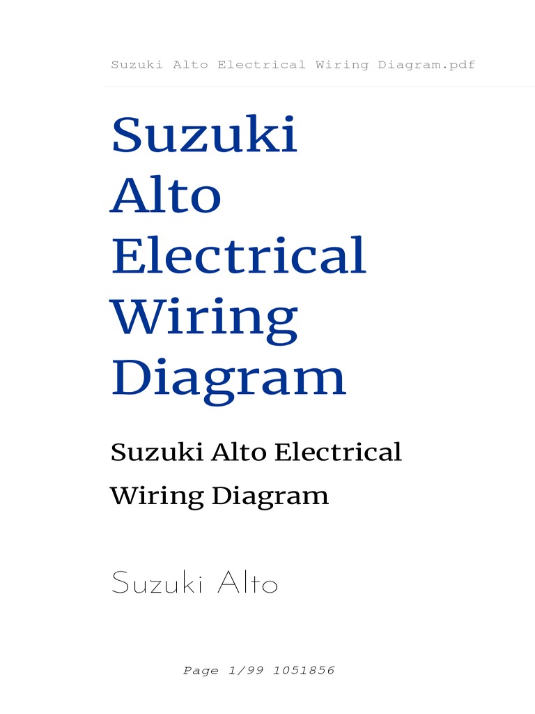 Suzuki Alto Electrical Wiring Diagram | PDF | General Motors Marques