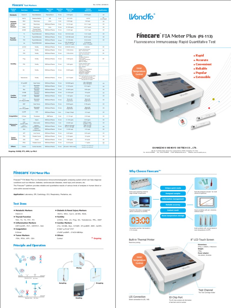 FIA Meter Plus: Fluorescence Immunoassay Rapid Quantitative Test ...