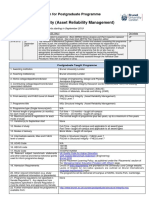 To: MSC Structural Integrity (Asset Reliability Management) : Programme Specification For Postgraduate Programme Leading