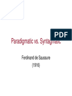 Paradigmatic vs Syntagmatic Relationships