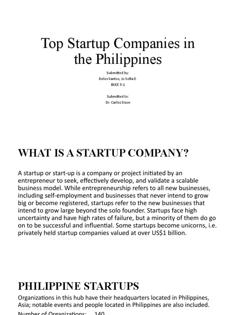 Top Startups in the Philippines 2019 | PDF | Startup Company | Small ...