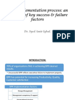 BPR Implementation Process: An Analysis of Key Success & Failure Factors