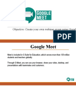 Objective: Create Your Own Webinar Group Using Google Meet