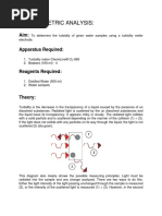 Turbidity of Various Water Samples