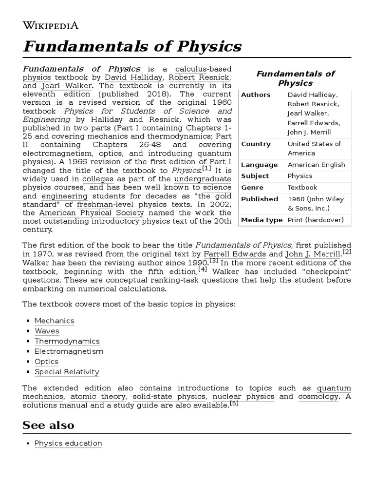 Fundamentals of Physics PDF | PDF | Natural Sciences | Physics