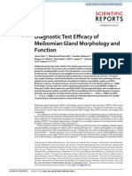 Diagnostic Test Efficacy of Meibomian Gland Morphology and Function