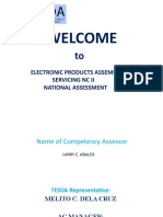 Welcome: Electronic Products Assembly and Servicing NC Ii National Assessment