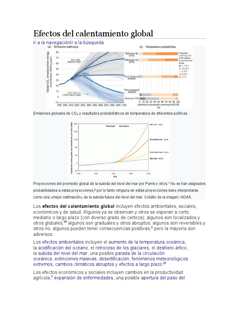 Efectos del Calentamiento Global | PDF