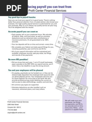 Payroll Brochure for Prospective Clients