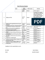 New Work Planning Schedule