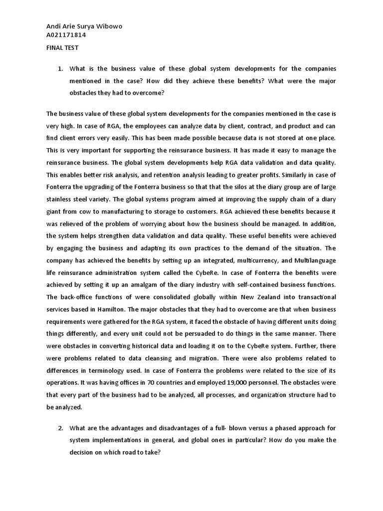 Global System Developments Analysis | PDF | Business | Economies