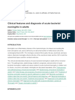 Clinical Features and Diagnosis of Acute Bacterial Meningitis in Adults