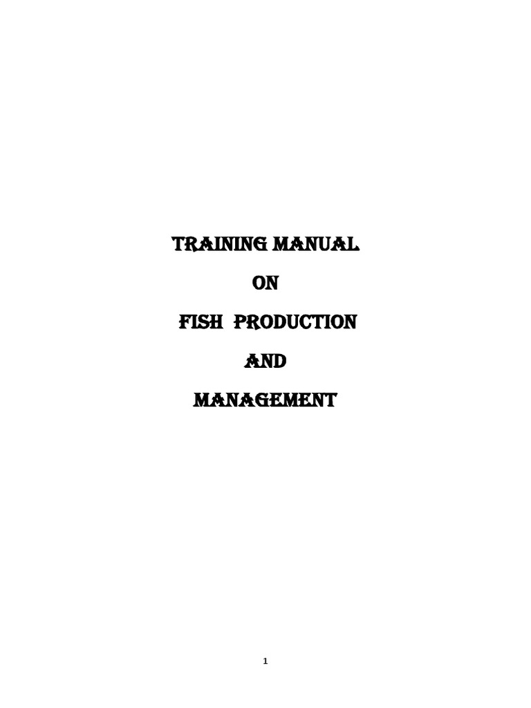 Fish Farming Training Manual | PDF | Aquaculture | Levee