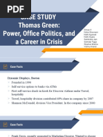 Case Study Thomas Green: Power, Office Politics, and A Career in Crisis