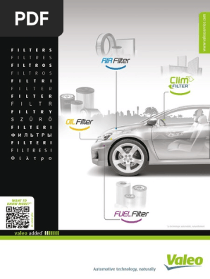 Valeo Engine Air Oil Fuel - Cabin Air Filters 2015-2016 Catalogue 968210 Pdf | Pdf | Industria Química | Gases